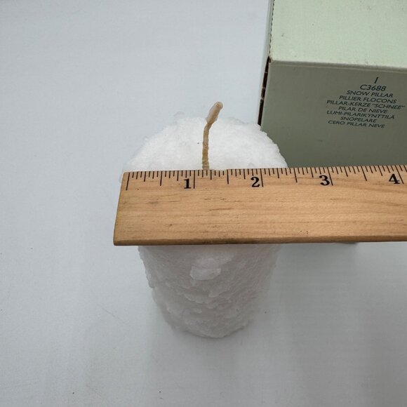NEW PARTYLITE #3688 WHITE SNOW PILLAR CANDLE 6" x 3" NEW IN BOX RARE - Picture 5 of 6